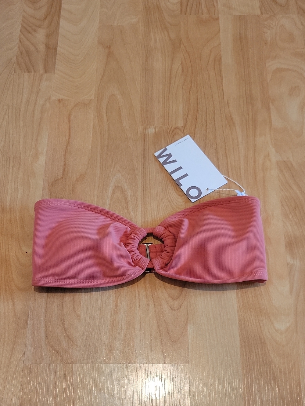 Wilo The Lable Strapless Bandeau Bikini Swim Top Rust Size Small New